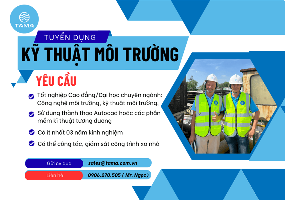 TUYỂN DỤNG NHÂN VIÊN THUẬT MÔI TRƯỜNG